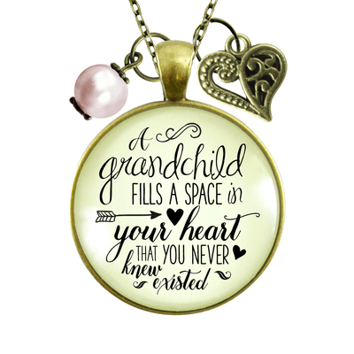 Gutsy Goodness Grandma Necklace Grandchild Fills Space Handmade Pendant Gift From Grandchildren - Gutsy Goodness;Grandma Necklace Grandchild Fills Space Handmade Pendant Gift From Grandchildren - Gutsy Goodness Handmade Jewelry Gifts