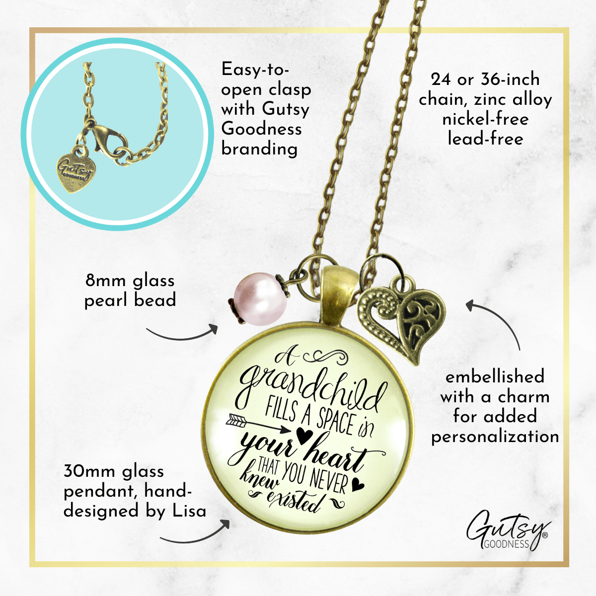 Grandchildren 2025 charm necklace