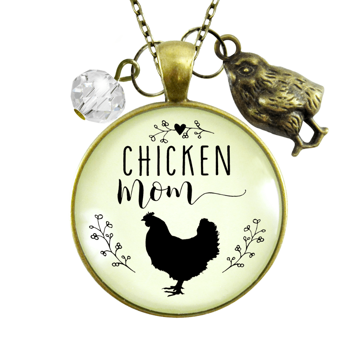 Gutsy Goodness Chicken Mom Necklace Farm Life Words Baby Chick Charm Gift Jewelry - Gutsy Goodness Handmade Jewelry;Chicken Mom Necklace Farm Life Words Baby Chick Charm Gift Jewelry - Gutsy Goodness Handmade Jewelry Gifts