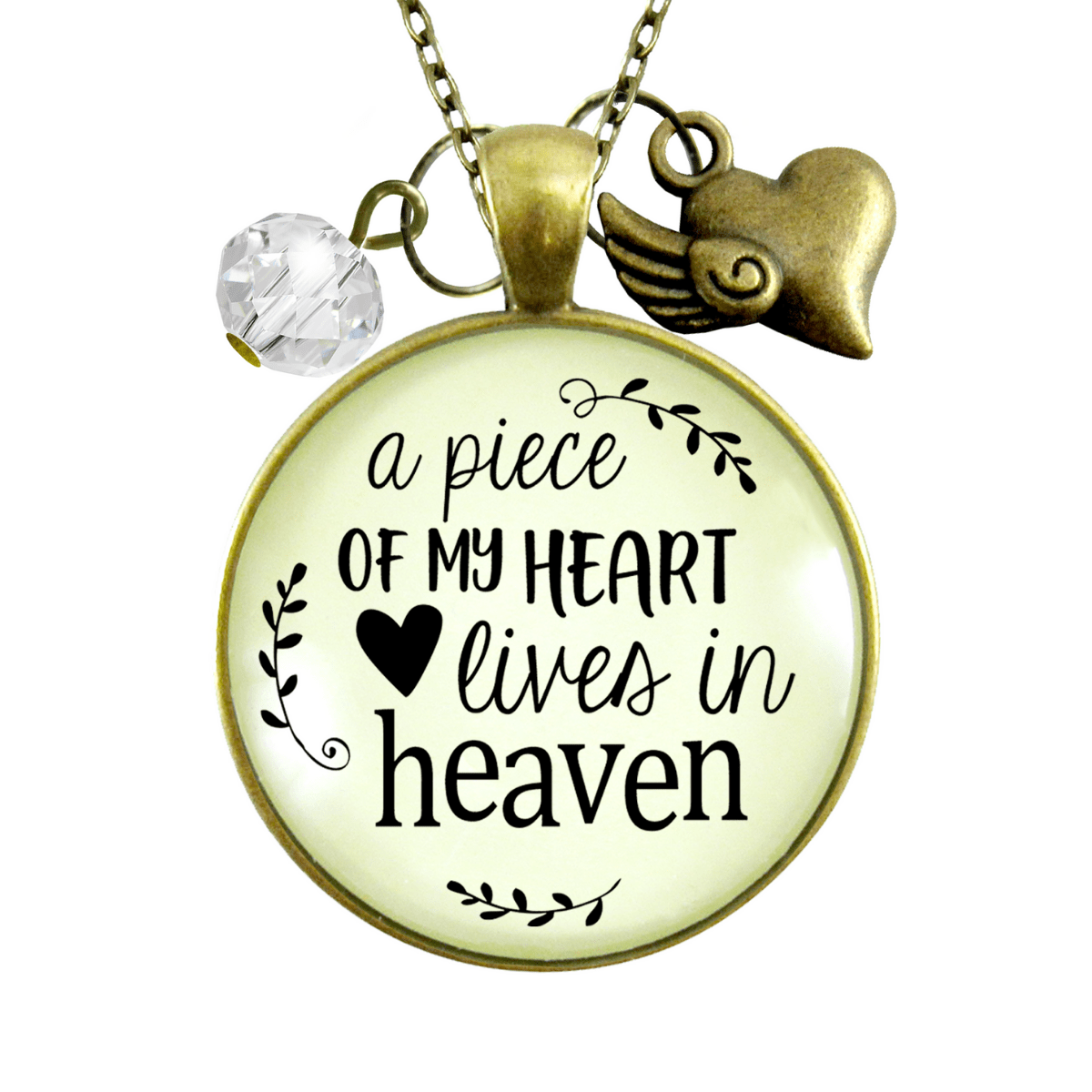 Gutsy Goodness Memorial Necklace Piece of My Heart Lives Heaven Remembrance Jewelry - Gutsy Goodness;Memorial Necklace Piece Of My Heart Lives Heaven Remembrance Jewelry - Gutsy Goodness Handmade Jewelry Gifts
