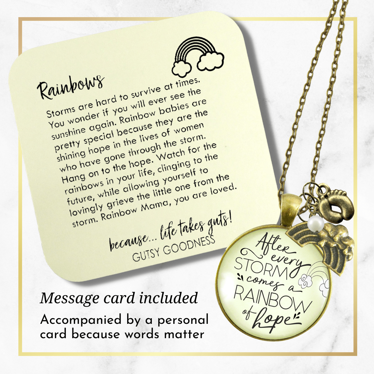 Gutsy Goodness Rainbow Baby Jewelry After Storm Comes Hope Mom Necklace Gift - Gutsy Goodness Handmade Jewelry;Rainbow Baby Jewelry After Storm Comes Hope Mom Necklace Gift - Gutsy Goodness Handmade Jewelry Gifts