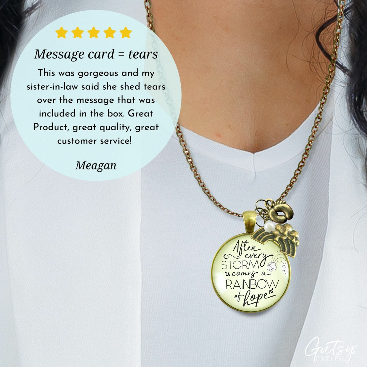 Gutsy Goodness Rainbow Baby Jewelry After Storm Comes Hope Mom Necklace Gift - Gutsy Goodness Handmade Jewelry;Rainbow Baby Jewelry After Storm Comes Hope Mom Necklace Gift - Gutsy Goodness Handmade Jewelry Gifts