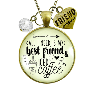 Gutsy Goodness My Best Friend Iced Coffee Friendship Necklace Caffeine Inspired - Gutsy Goodness Handmade Jewelry;My Best Friend Iced Coffee Friendship Necklace Caffeine Inspired - Gutsy Goodness Handmade Jewelry Gifts