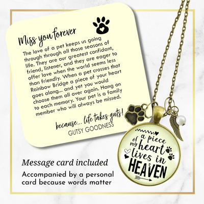 Gutsy Goodness Pet Memorial Necklace Piece of Heart Angel Wing Paw Charm Jewelry - Gutsy Goodness Handmade Jewelry;Pet Memorial Necklace Piece Of Heart Angel Wing Paw Charm Jewelry - Gutsy Goodness Handmade Jewelry Gifts