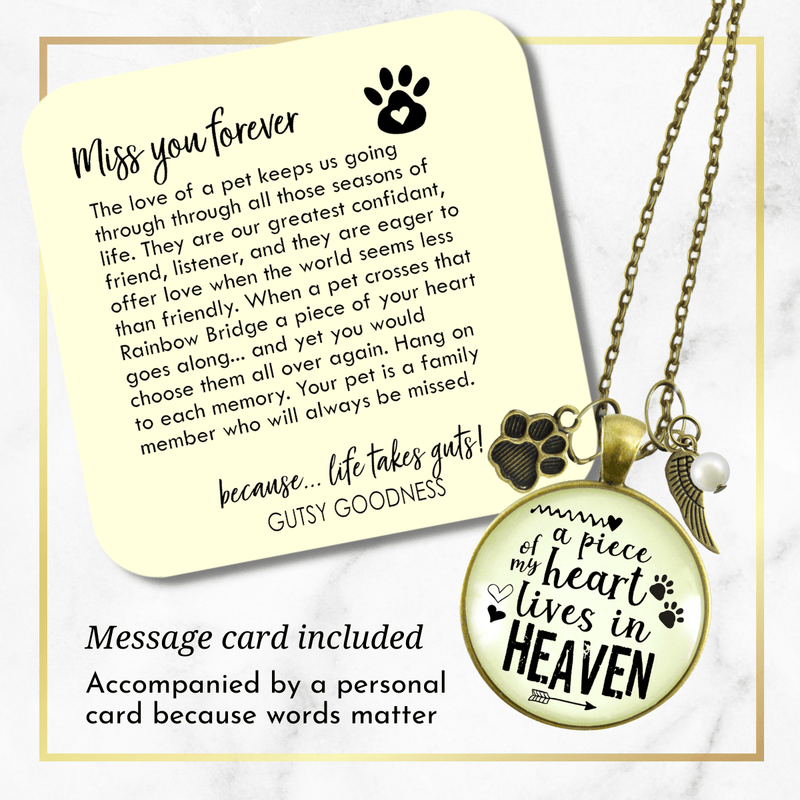 Gutsy Goodness Pet Memorial Necklace Piece of Heart Angel Wing Paw Charm Jewelry - Gutsy Goodness Handmade Jewelry;Pet Memorial Necklace Piece Of Heart Angel Wing Paw Charm Jewelry - Gutsy Goodness Handmade Jewelry Gifts
