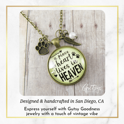Gutsy Goodness Pet Memorial Necklace Piece of Heart Angel Wing Paw Charm Jewelry - Gutsy Goodness Handmade Jewelry;Pet Memorial Necklace Piece Of Heart Angel Wing Paw Charm Jewelry - Gutsy Goodness Handmade Jewelry Gifts