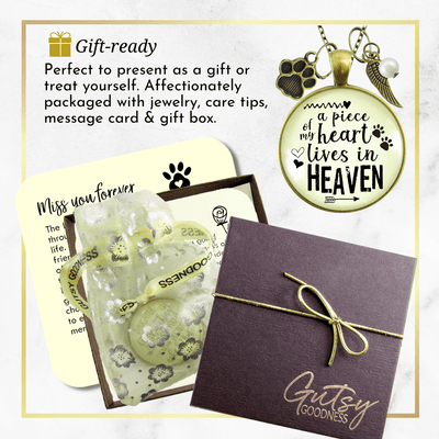 Gutsy Goodness Pet Memorial Necklace Piece of Heart Angel Wing Paw Charm Jewelry - Gutsy Goodness Handmade Jewelry;Pet Memorial Necklace Piece Of Heart Angel Wing Paw Charm Jewelry - Gutsy Goodness Handmade Jewelry Gifts