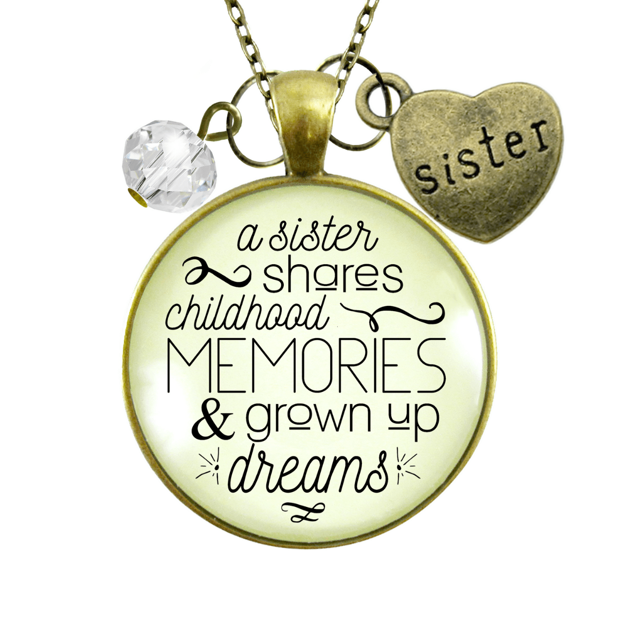 Gutsy Goodness Sisters Necklace Sister Shares Childhood Memories Meaningful Jewelry - Gutsy Goodness Handmade Jewelry;Sisters Necklace Sister Shares Childhood Memories Meaningful Jewelry - Gutsy Goodness Handmade Jewelry Gifts