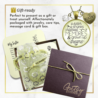 Gutsy Goodness Sisters Necklace Sister Shares Childhood Memories Meaningful Jewelry - Gutsy Goodness Handmade Jewelry;Sisters Necklace Sister Shares Childhood Memories Meaningful Jewelry - Gutsy Goodness Handmade Jewelry Gifts