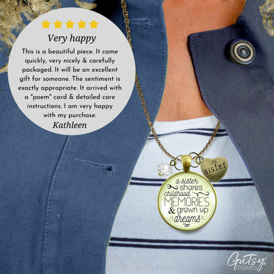 Gutsy Goodness Sisters Necklace Sister Shares Childhood Memories Meaningful Jewelry - Gutsy Goodness Handmade Jewelry;Sisters Necklace Sister Shares Childhood Memories Meaningful Jewelry - Gutsy Goodness Handmade Jewelry Gifts