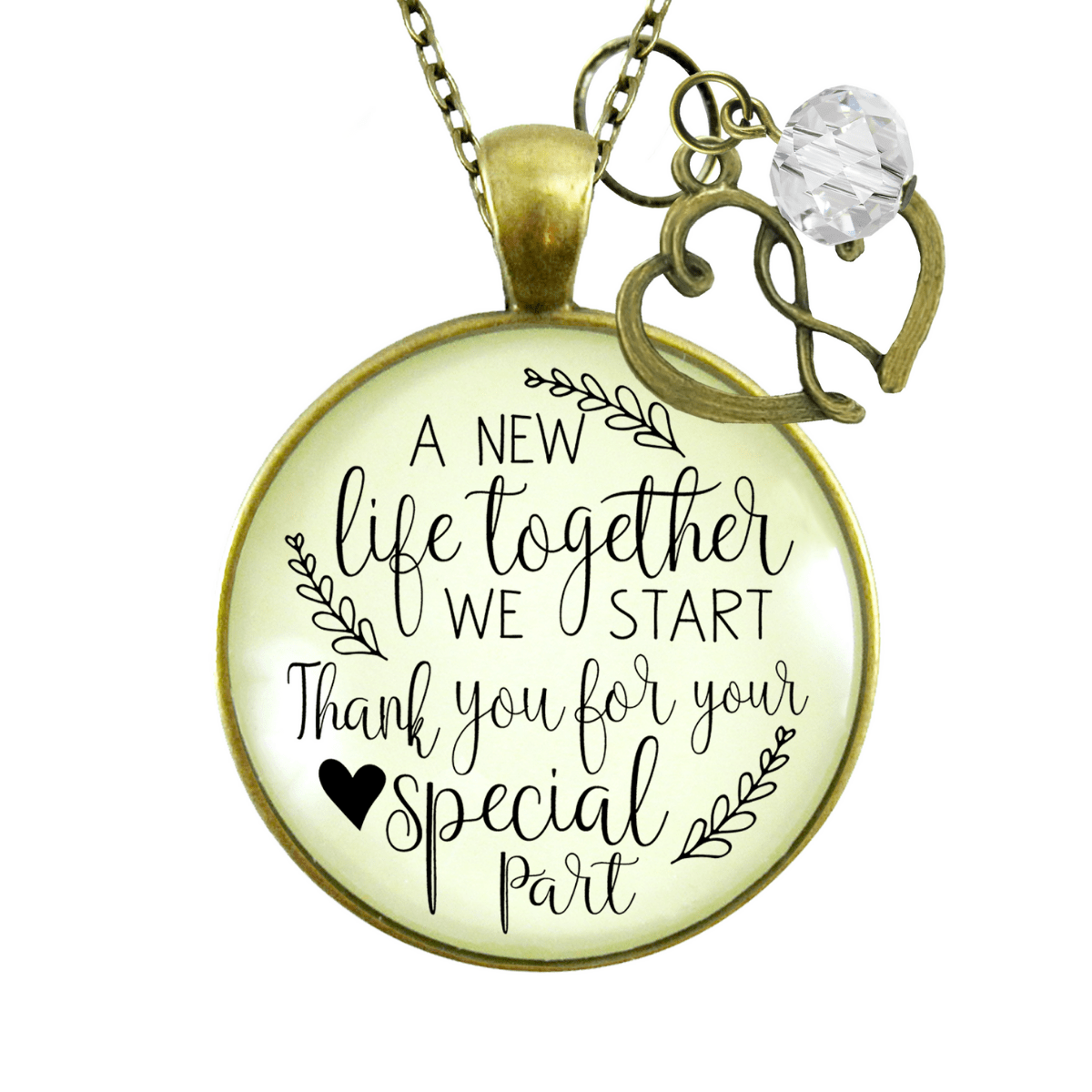 Gutsy Goodness Wedding Officiant Gift Necklace A New Life Heart Charm Thank You - Gutsy Goodness Handmade Jewelry;Wedding Officiant Gift Necklace A New Life Heart Charm Thank You - Gutsy Goodness Handmade Jewelry Gifts