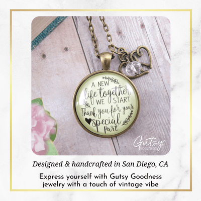 Gutsy Goodness Wedding Officiant Gift Necklace A New Life Heart Charm Thank You - Gutsy Goodness Handmade Jewelry;Wedding Officiant Gift Necklace A New Life Heart Charm Thank You - Gutsy Goodness Handmade Jewelry Gifts