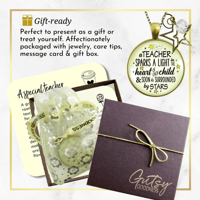 Gutsy Goodness Teacher Necklace Sparks A Light Inspirational Jewelry Thank You Gift - Gutsy Goodness Handmade Jewelry;A Teacher Sparks A Light - Gutsy Goodness Handmade Jewelry Gifts