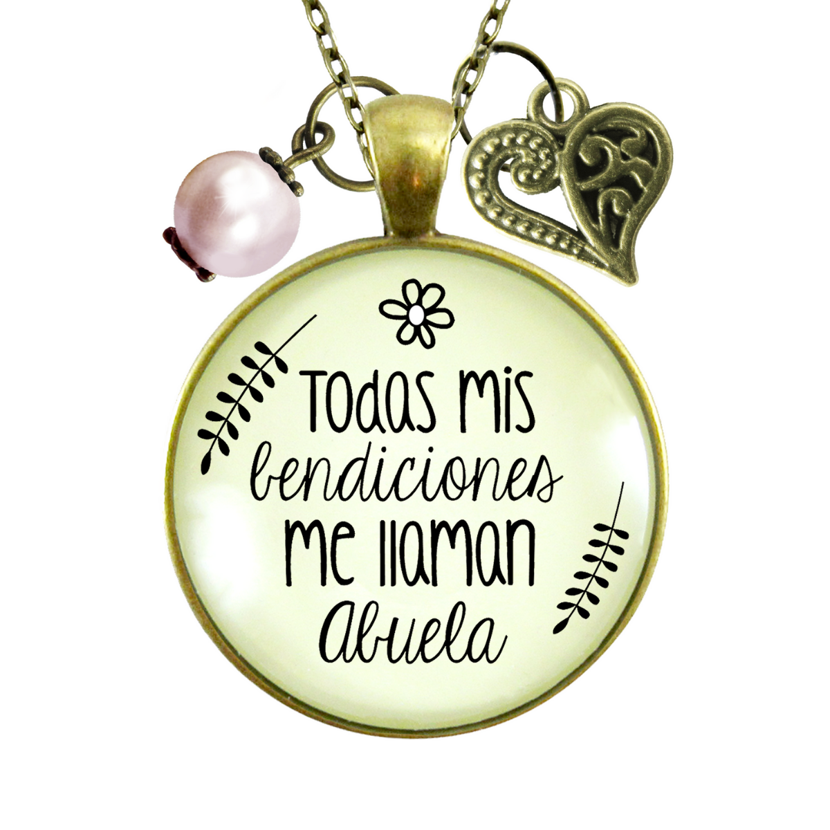 Abuela Necklace All My Blessings Spanish Grandma Womens Family Gift Jewelry  Necklace - Gutsy Goodness Handmade Jewelry