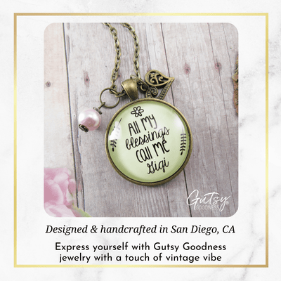 Gutsy Goodness Gigi Necklace All My Blessings GiGi Grandma Womens Family Gift Jewelry - Gutsy Goodness;Gigi Necklace All My Blessings Gigi Grandma Womens Family Gift Jewelry - Gutsy Goodness Handmade Jewelry Gifts