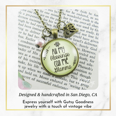 Gutsy Goodness Glamma Necklace All My Blessings Young At Heart Grandma Family Gift Jewelry - Gutsy Goodness;Glamma Necklace All My Blessings Young At Heart Grandma Family Gift Jewelry - Gutsy Goodness Handmade Jewelry Gifts