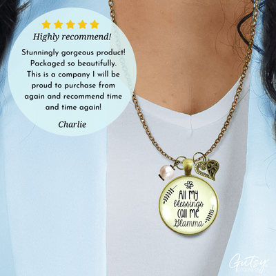 Gutsy Goodness Glamma Necklace All My Blessings Young At Heart Grandma Family Gift Jewelry - Gutsy Goodness;Glamma Necklace All My Blessings Young At Heart Grandma Family Gift Jewelry - Gutsy Goodness Handmade Jewelry Gifts