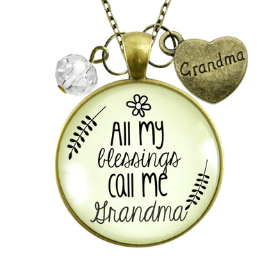 Gutsy Goodness Grandma Necklace All My Blessings Grandmother Gift Jewelry - Gutsy Goodness Handmade Jewelry;All My Blessings Call Me Grandma - Gutsy Goodness Handmade Jewelry Gifts