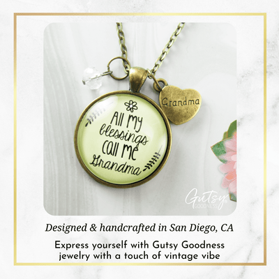 Gutsy Goodness Grandma Necklace All My Blessings Grandmother Gift Jewelry - Gutsy Goodness Handmade Jewelry;All My Blessings Call Me Grandma - Gutsy Goodness Handmade Jewelry Gifts