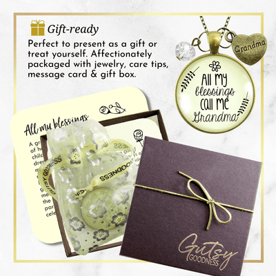 Gutsy Goodness Grandma Necklace All My Blessings Grandmother Gift Jewelry - Gutsy Goodness Handmade Jewelry;All My Blessings Call Me Grandma - Gutsy Goodness Handmade Jewelry Gifts
