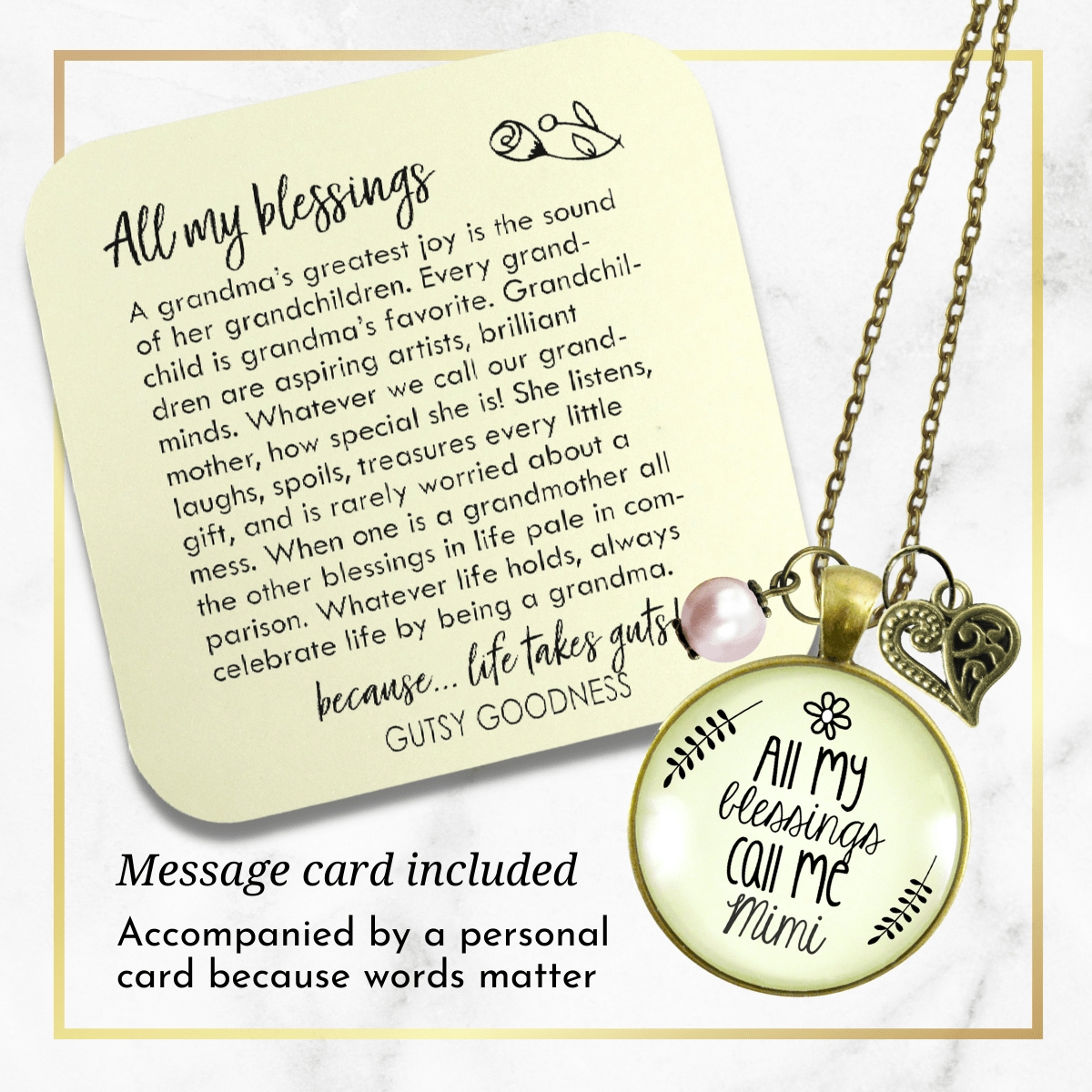 Gutsy Goodness Mimi Necklace All My Blessings Sweet Mimi Grandma Womens Family Gift Jewelry - Gutsy Goodness Handmade Jewelry;Mimi Necklace All My Blessings Sweet Mimi Grandma Womens Family Gift Jewelry - Gutsy Goodness Handmade Jewelry Gifts