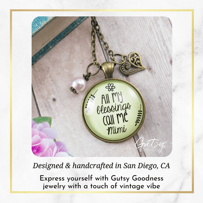 Gutsy Goodness Mimi Necklace All My Blessings Sweet Mimi Grandma Womens Family Gift Jewelry - Gutsy Goodness Handmade Jewelry;Mimi Necklace All My Blessings Sweet Mimi Grandma Womens Family Gift Jewelry - Gutsy Goodness Handmade Jewelry Gifts