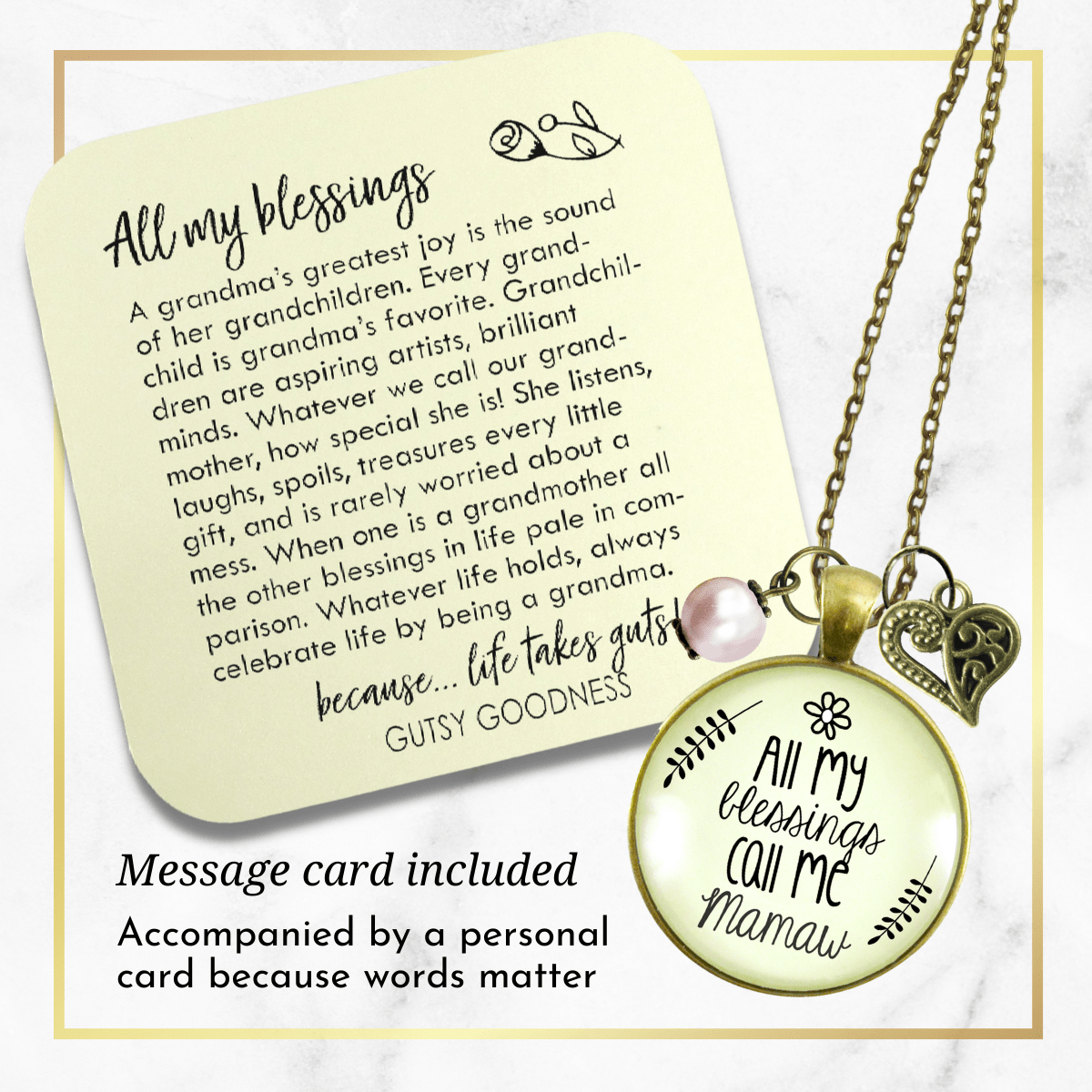 Gutsy Goodness Mamaw Necklace All My Blessings Southern Grandma Womens Family Gift Jewelry - Gutsy Goodness Handmade Jewelry;Mamaw Necklace All My Blessings Southern Grandma Womens Family Gift Jewelry - Gutsy Goodness Handmade Jewelry Gifts
