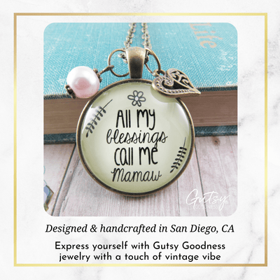 Gutsy Goodness Mamaw Necklace All My Blessings Southern Grandma Womens Family Gift Jewelry - Gutsy Goodness Handmade Jewelry;Mamaw Necklace All My Blessings Southern Grandma Womens Family Gift Jewelry - Gutsy Goodness Handmade Jewelry Gifts