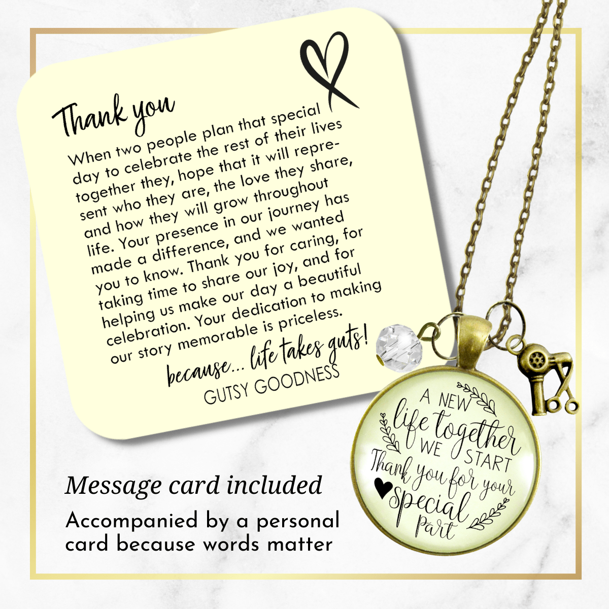 Gutsy Goodness Hairdresser Gift Necklace New Life Stylist Charm - Gutsy Goodness Handmade Jewelry;Hairdresser Gift Necklace New Life Stylist Charm - Gutsy Goodness Handmade Jewelry Gifts