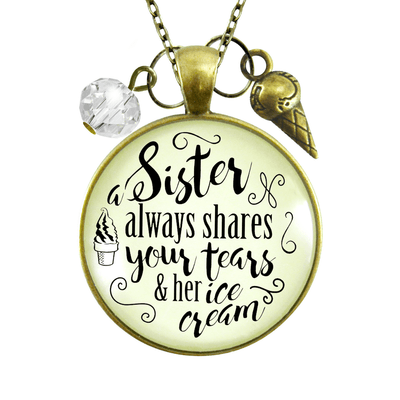 Gutsy Goodness Sister Shares Your Tears Ice Cream Necklace BFF Quote Jewelry Gift - Gutsy Goodness Handmade Jewelry;Sister Shares Your Tears Ice Cream Necklace Bff Quote Jewelry Gift - Gutsy Goodness Handmade Jewelry Gifts