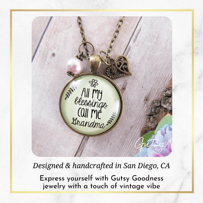 Gutsy Goodness Grandma Necklace All My Blessings Grandmother Womens Family Gift Jewelry - Gutsy Goodness;Grandma Necklace All My Blessings Grandmother Womens Family Gift Jewelry - Gutsy Goodness Handmade Jewelry Gifts
