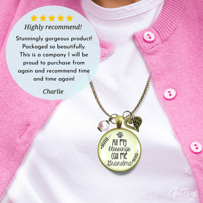 Gutsy Goodness Grandma Necklace All My Blessings Grandmother Womens Family Gift Jewelry - Gutsy Goodness;Grandma Necklace All My Blessings Grandmother Womens Family Gift Jewelry - Gutsy Goodness Handmade Jewelry Gifts
