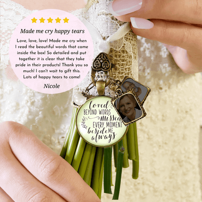 Loved Beyond Words, Missed Every Moment, Beside Me Always - BRONZE - CREAM - WHITE BEAD - 2 FRAMES