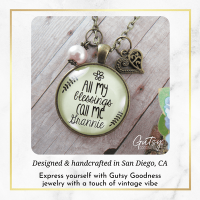 Gutsy Goodness Grannie Necklace All My Blessings Meaningful Grandma Womens Family Gift Jewelry - Gutsy Goodness Handmade Jewelry;Grannie Necklace All My Blessings Meaningful Grandma Womens Family Gift Jewelry - Gutsy Goodness Handmade Jewelry Gifts