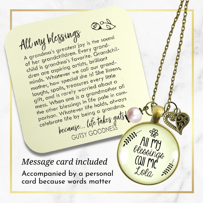 Gutsy Goodness Lola Necklace All My Blessings Filipino Grandma Womens Family Gift Jewelry - Gutsy Goodness;Lola Necklace All My Blessings Filipino Grandma Womens Family Gift Jewelry - Gutsy Goodness Handmade Jewelry Gifts