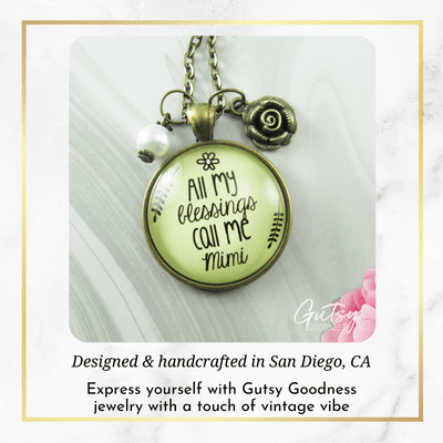 Gutsy Goodness Mimi Necklace All My Blessings Gift Quote Womens Grandma Jewelry - Gutsy Goodness Handmade Jewelry;Mimi Necklace All My Blessings Gift Quote Womens Grandma Jewelry - Gutsy Goodness Handmade Jewelry Gifts