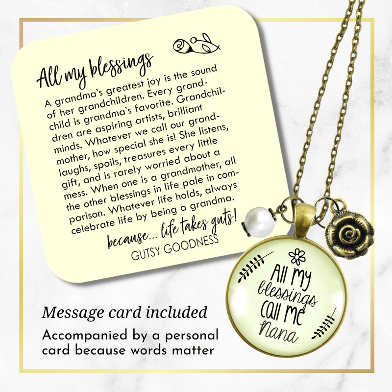 Gutsy Goodness Nana Necklace All My Blessing Gift Quote Womens Grandma Jewelry - Gutsy Goodness Handmade Jewelry;Nana Necklace All My Blessing Gift Quote Womens Grandma Jewelry - Gutsy Goodness Handmade Jewelry Gifts