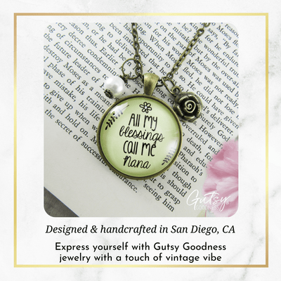 Gutsy Goodness Nana Necklace All My Blessing Gift Quote Womens Grandma Jewelry - Gutsy Goodness Handmade Jewelry;Nana Necklace All My Blessing Gift Quote Womens Grandma Jewelry - Gutsy Goodness Handmade Jewelry Gifts
