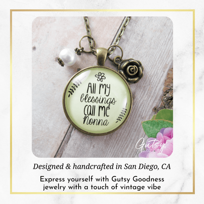 Gutsy Goodness Nonna Necklace All My Blessings Italian Grandma Gift - Gutsy Goodness Handmade Jewelry;Nonna Necklace All My Blessings Italian Grandma Gift - Gutsy Goodness Handmade Jewelry Gifts