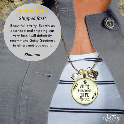 Gutsy Goodness Nonna Necklace All My Blessings Italian Grandma Womens Family Gift Jewelry - Gutsy Goodness Handmade Jewelry;Nonna Necklace All My Blessings Italian Grandma Womens Family Gift Jewelry - Gutsy Goodness Handmade Jewelry Gifts