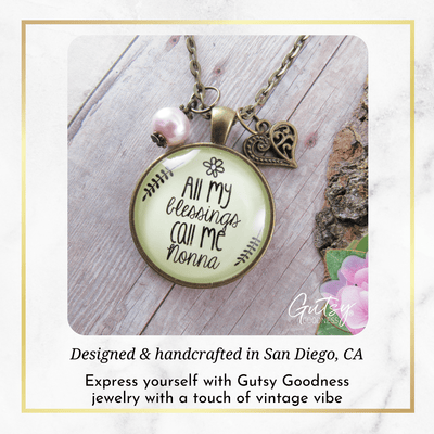 Gutsy Goodness Nonna Necklace All My Blessings Italian Grandma Womens Family Gift Jewelry - Gutsy Goodness Handmade Jewelry;Nonna Necklace All My Blessings Italian Grandma Womens Family Gift Jewelry - Gutsy Goodness Handmade Jewelry Gifts