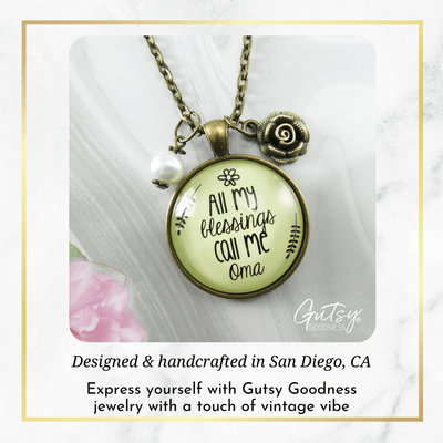 Gutsy Goodness Oma Necklace All My Blessings German Grandma Gift - Gutsy Goodness Handmade Jewelry;Oma Necklace All My Blessings German Grandma Gift - Gutsy Goodness Handmade Jewelry Gifts
