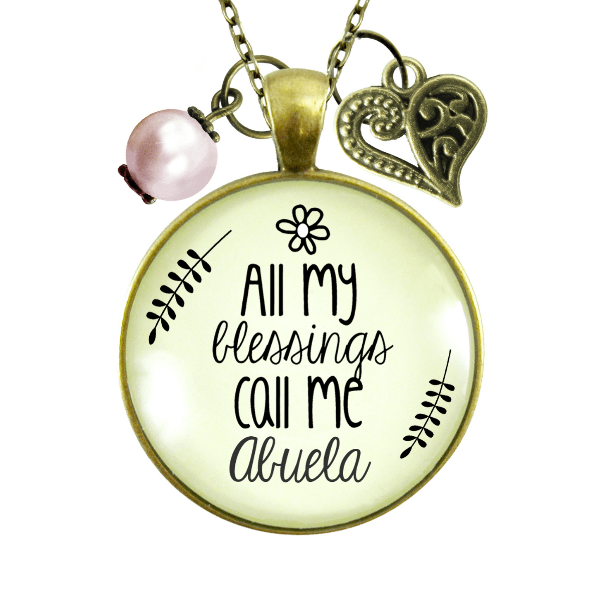 Gutsy Goodness Abuela Necklace All My Blessings Spanish Grandma Family Heart Gift Jewelry - Gutsy Goodness;Abuela Necklace All My Blessings Spanish Grandma Family Heart Gift Jewelry - Gutsy Goodness Handmade Jewelry Gifts