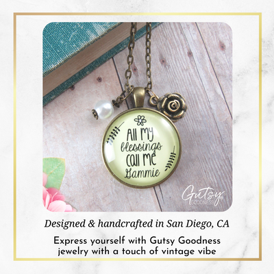 Gutsy Goodness Gammie Necklace All My Blessings Southern Grandma Gift Jewelry - Gutsy Goodness Handmade Jewelry;Gammie Necklace All My Blessings Southern Grandma Gift Jewelry - Gutsy Goodness Handmade Jewelry Gifts
