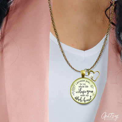 Love Wife Necklace Promise Whole Life Gift from Husband Wedding Day  Necklace - Gutsy Goodness Handmade Jewelry