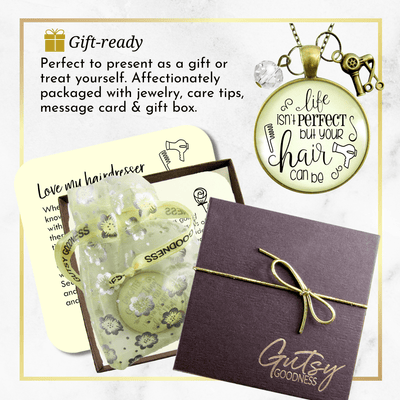 Gutsy Goodness Beautician Necklace Life Isn't Perfect But Hair Stylist Charm Jewelry - Gutsy Goodness Handmade Jewelry;Beautician Necklace Life Isn't Perfect But Hair Stylist Charm Jewelry - Gutsy Goodness Handmade Jewelry Gifts