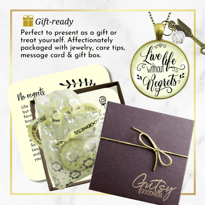 Gutsy Goodness Live Life Without Regrets Necklace Motivational Jewelry Arrow Charm - Gutsy Goodness;Live Life Without Regrets Necklace Motivational Jewelry Arrow Charm - Gutsy Goodness Handmade Jewelry Gifts