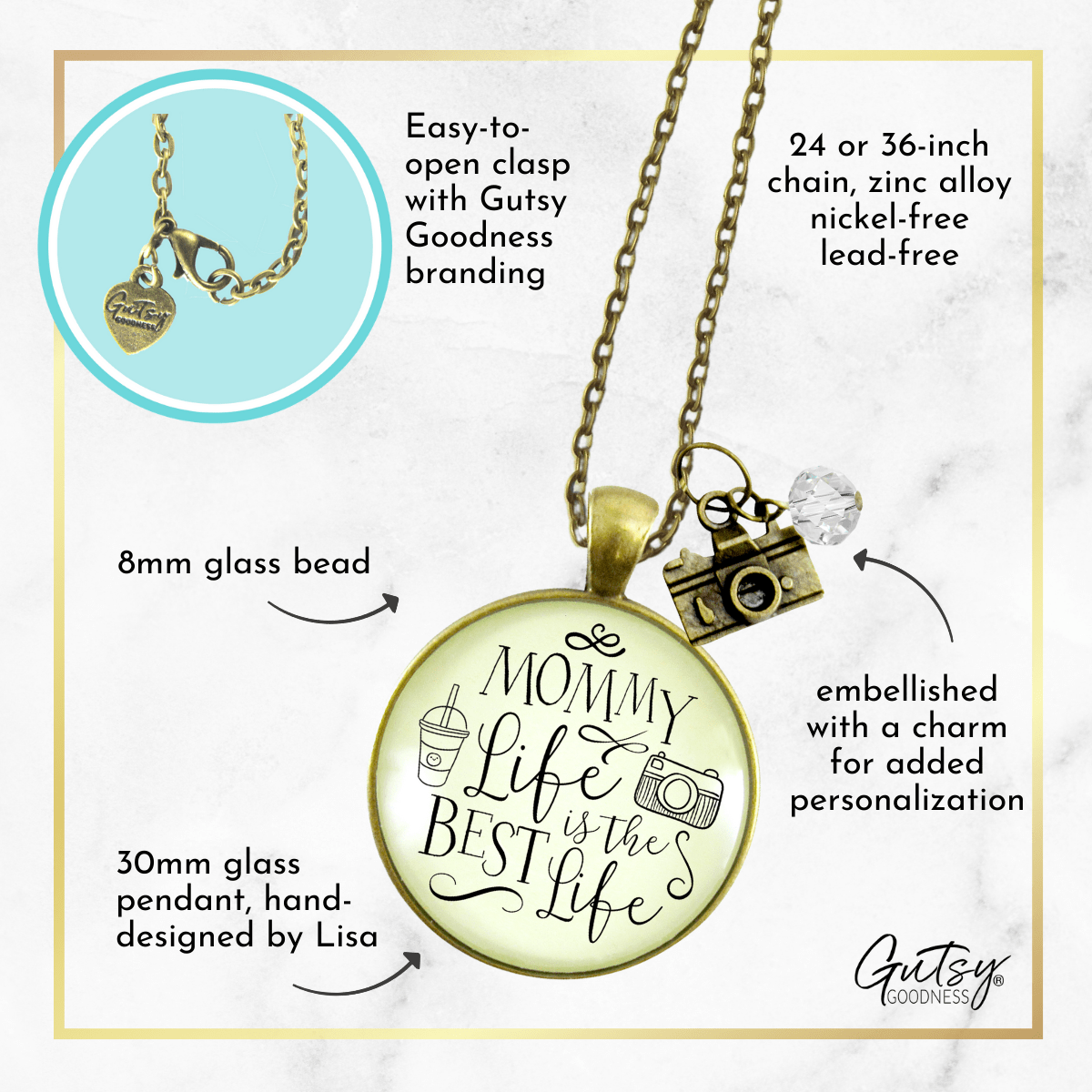 Gutsy Goodness Mom Jewelry Mommy Life Best Life Necklace Meaningful Camera Charm - Gutsy Goodness Handmade Jewelry;Mom Jewelry Mommy Life Best Life Necklace Meaningful Camera Charm - Gutsy Goodness Handmade Jewelry Gifts