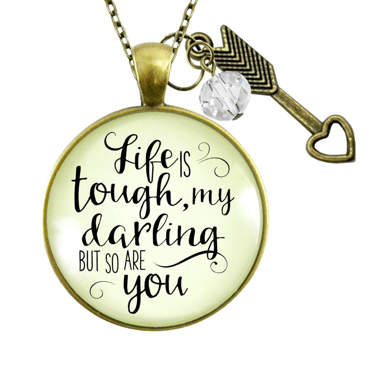 Gutsy Goodness Life is Tough My Darling Necklace Brave Quote Survivor Jewelry - Gutsy Goodness Handmade Jewelry;Life Is Tough My Darling Necklace Brave Quote Survivor Jewelry - Gutsy Goodness Handmade Jewelry Gifts