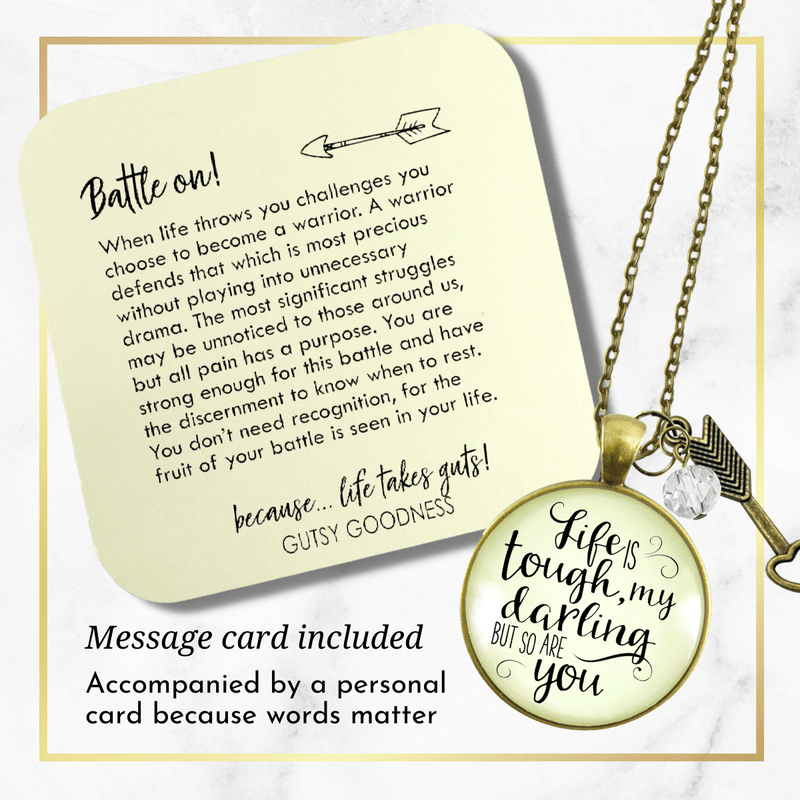 Gutsy Goodness Life is Tough My Darling Necklace Brave Quote Survivor Jewelry - Gutsy Goodness Handmade Jewelry;Life Is Tough My Darling Necklace Brave Quote Survivor Jewelry - Gutsy Goodness Handmade Jewelry Gifts